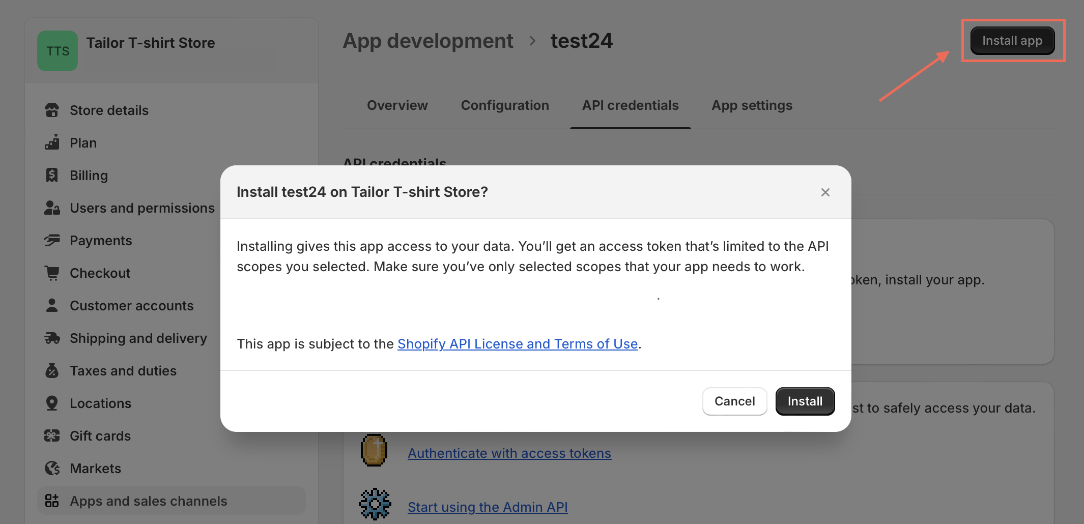 Guide – Shopify install app